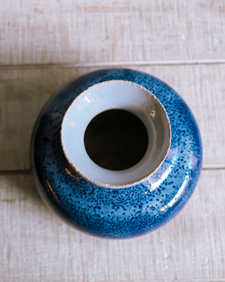 Blue Crescent Matchstick Vase
